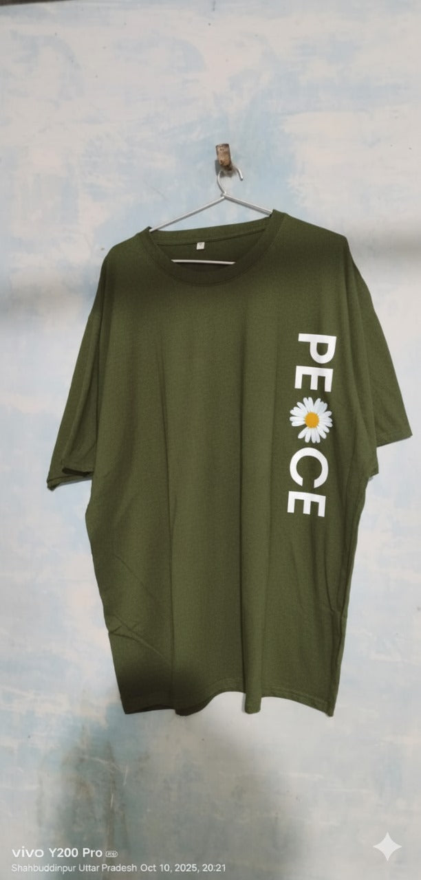 Green Floral Oversized T-Shirt for Women