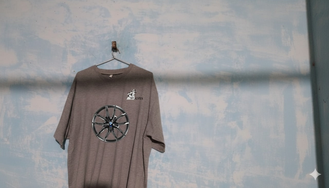 Built Not Bought – Graphic Grey Down shoulder